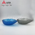 Bule Color Glass Bowl With Hammer Pattern